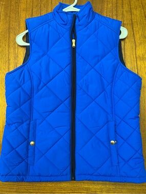 Ralph Lauren blue vest, black lining with gold details.